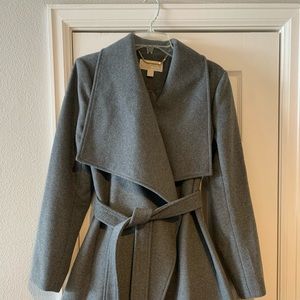 Michael Kors wool gray wrap coat